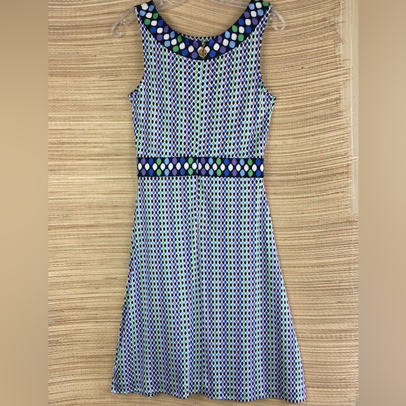 Tory Burch Womens Multicolor 100% Silk Sleeveless Jewel Sheath Mini Dress Size S - Picture 6 of 11